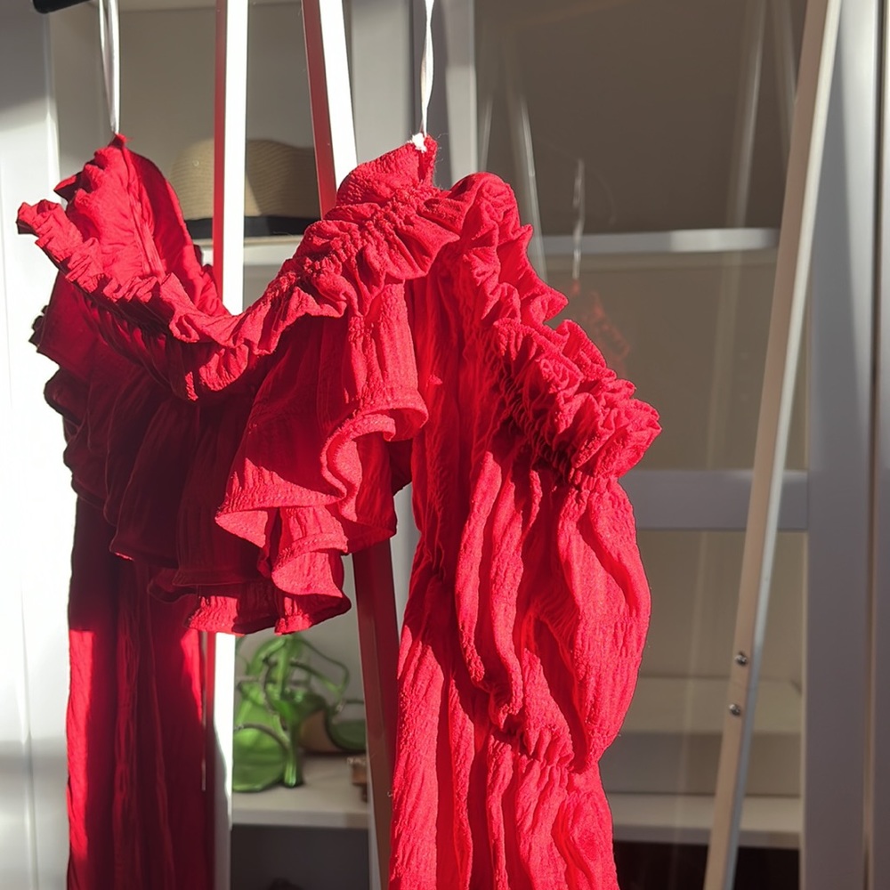 Red SHEIN off shoulder top size M